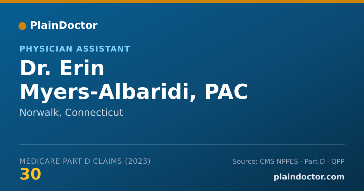Shareable card for Erin Myers-Albaridi, PAC - Physician Assistant, Norwalk, CT