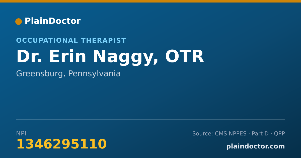 Shareable card for Erin Naggy, OTR - Occupational Therapist, Greensburg, PA
