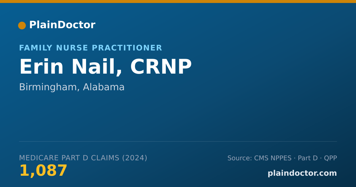Shareable card for Erin Nail, CRNP - Family Nurse Practitioner, Birmingham, AL