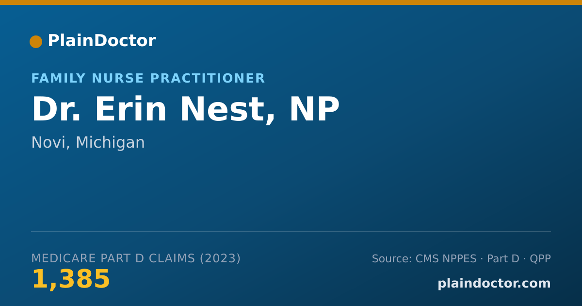 Shareable card for Erin Nest, NP - Family Nurse Practitioner, Novi, MI