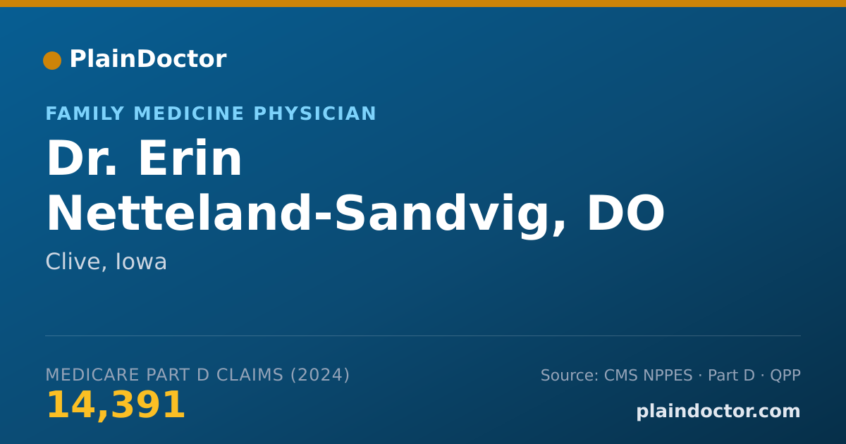 Shareable card for Erin Netteland-Sandvig, DO - Family Medicine Physician, Clive, IA