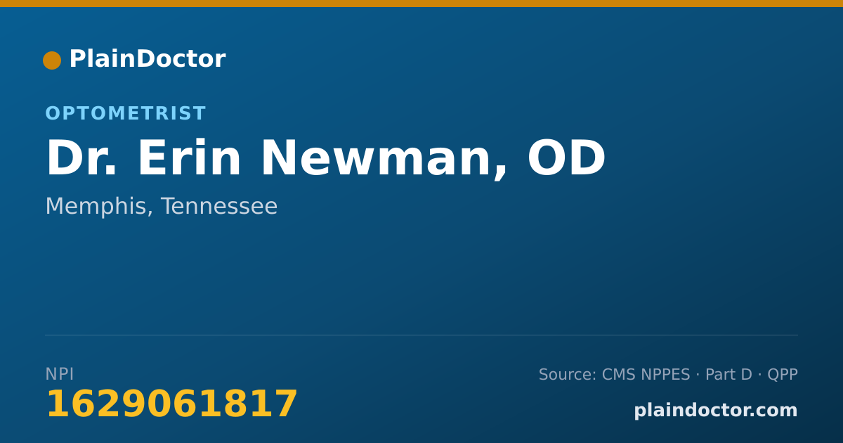 Shareable card for Erin Newman, OD - Optometrist, Memphis, TN