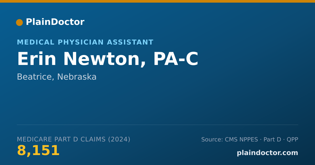 Shareable card for Erin Newton, PA-C - Medical Physician Assistant, Beatrice, NE