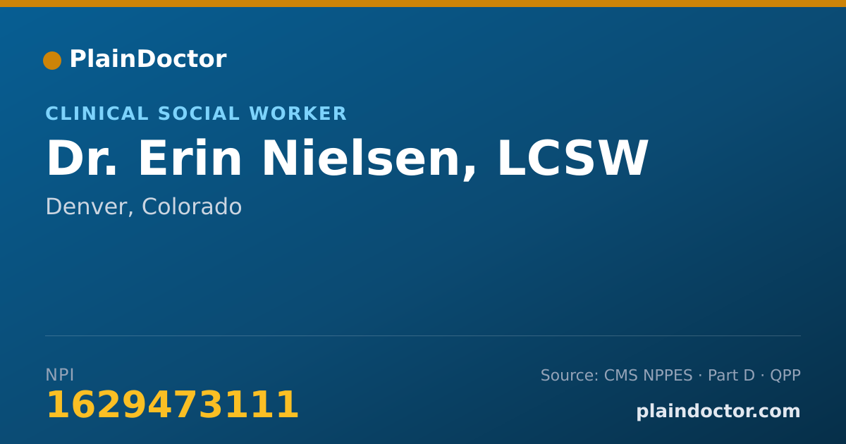 Shareable card for Erin Nielsen, LCSW - Clinical Social Worker, Denver, CO