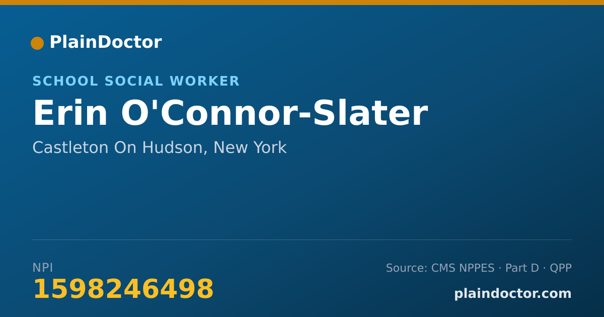 Shareable card for Erin O'Connor-Slater - School Social Worker, Castleton On Hudson, NY
