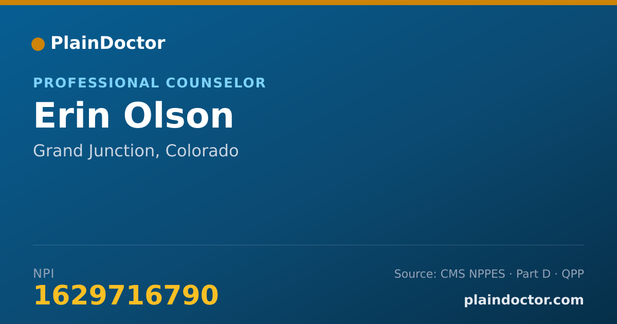 Shareable card for Erin Olson - Professional Counselor, Grand Junction, CO
