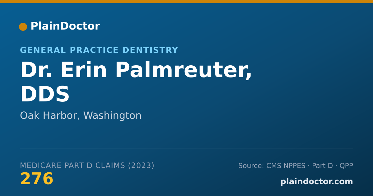 Shareable card for Erin Palmreuter, DDS - General Practice Dentistry, Oak Harbor, WA