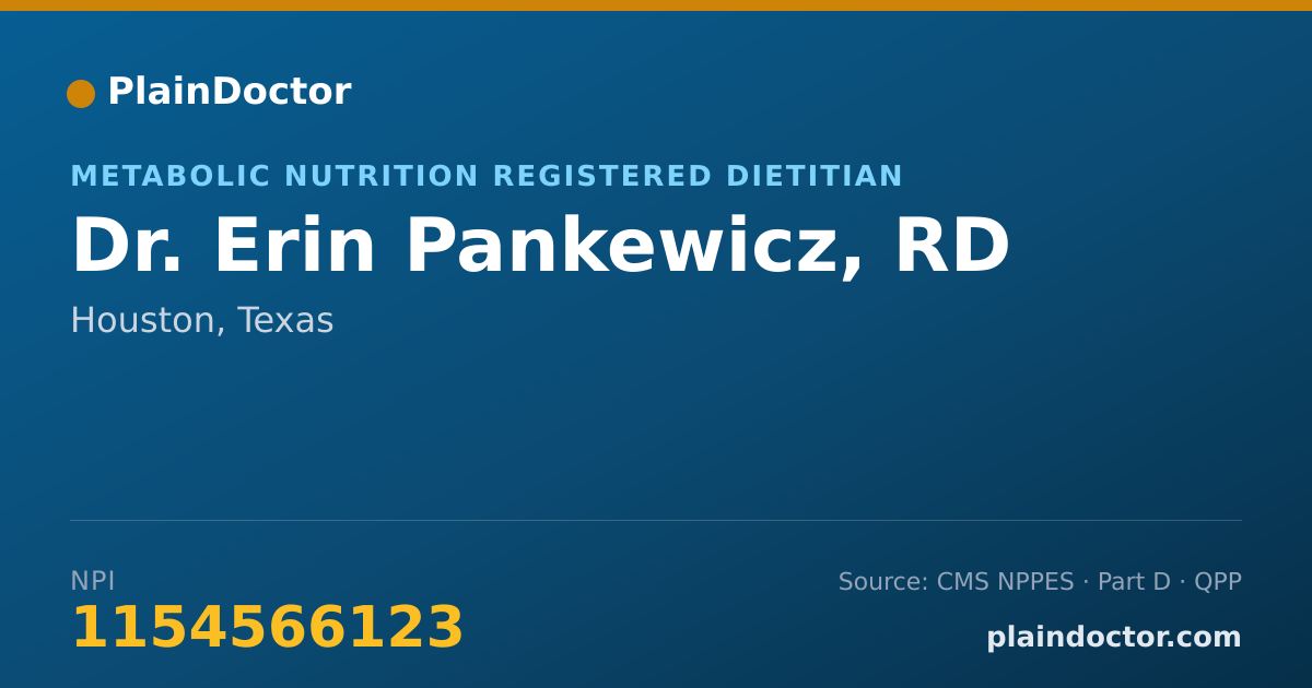 Shareable card for Erin Pankewicz, RD - Metabolic Nutrition Registered Dietitian, Houston, TX