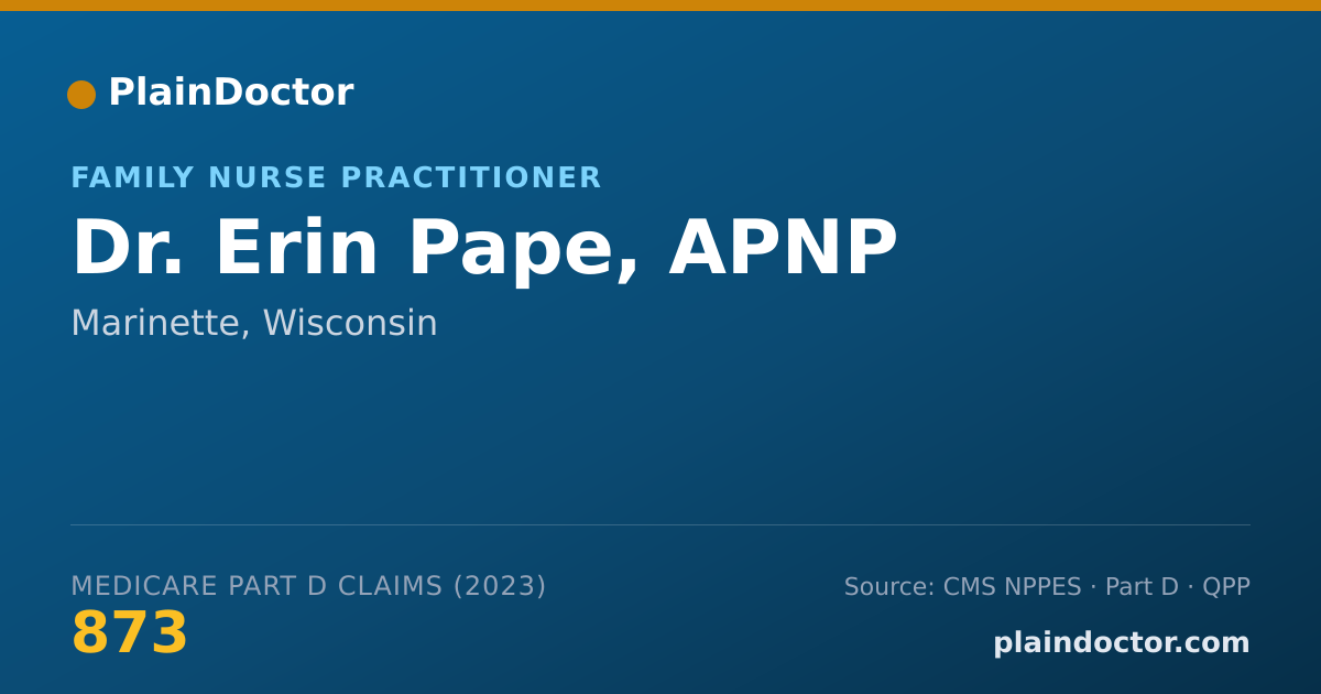 Shareable card for Erin Pape, APNP - Family Nurse Practitioner, Marinette, WI