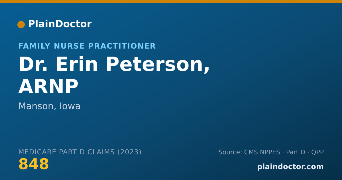 Shareable card for Erin Peterson, ARNP - Family Nurse Practitioner, Manson, IA