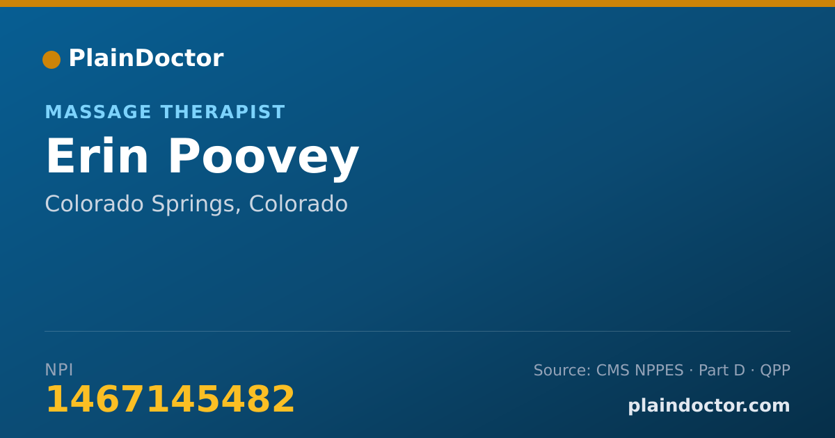 Shareable card for Erin Poovey - Massage Therapist, Colorado Springs, CO