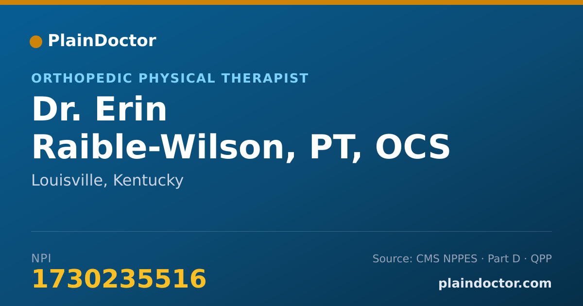 Shareable card for Erin Raible-Wilson, PT, OCS - Orthopedic Physical Therapist, Louisville, KY