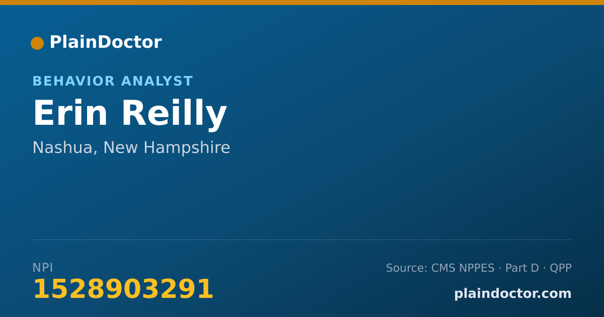 Shareable card for Erin Reilly - Behavior Analyst, Nashua, NH