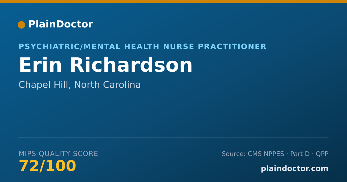 Shareable card for Erin Richardson - Psychiatric/Mental Health Nurse Practitioner, Chapel Hill, NC