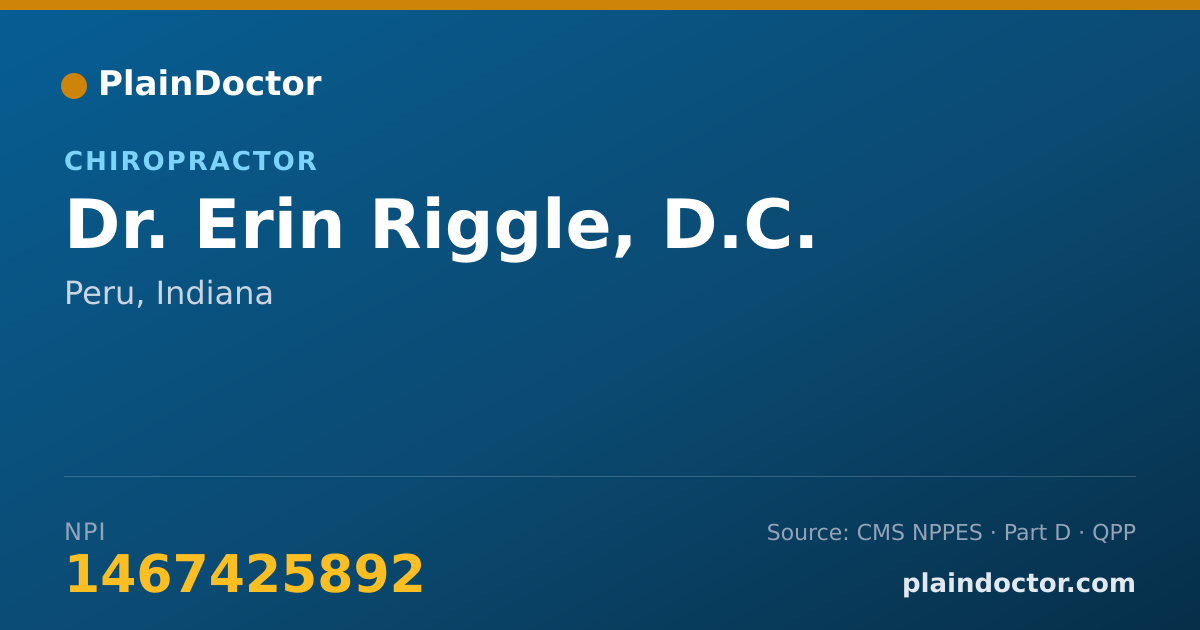 Shareable card for Erin Riggle, D.C. - Chiropractor, Peru, IN