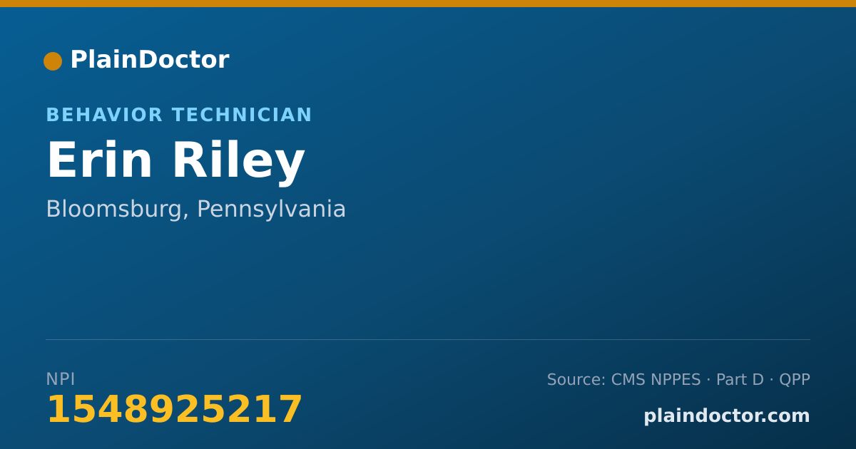 Shareable card for Erin Riley - Behavior Analyst, Bloomsburg, PA