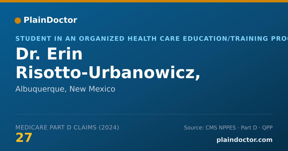 Shareable card for Erin Risotto-Urbanowicz, MD, MPH - Student in an Organized Health Care Education/Training Program, Albuquerque, NM
