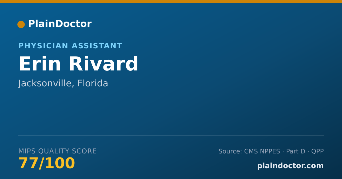 Shareable card for Erin Rivard - Physician Assistant, Jacksonville, FL