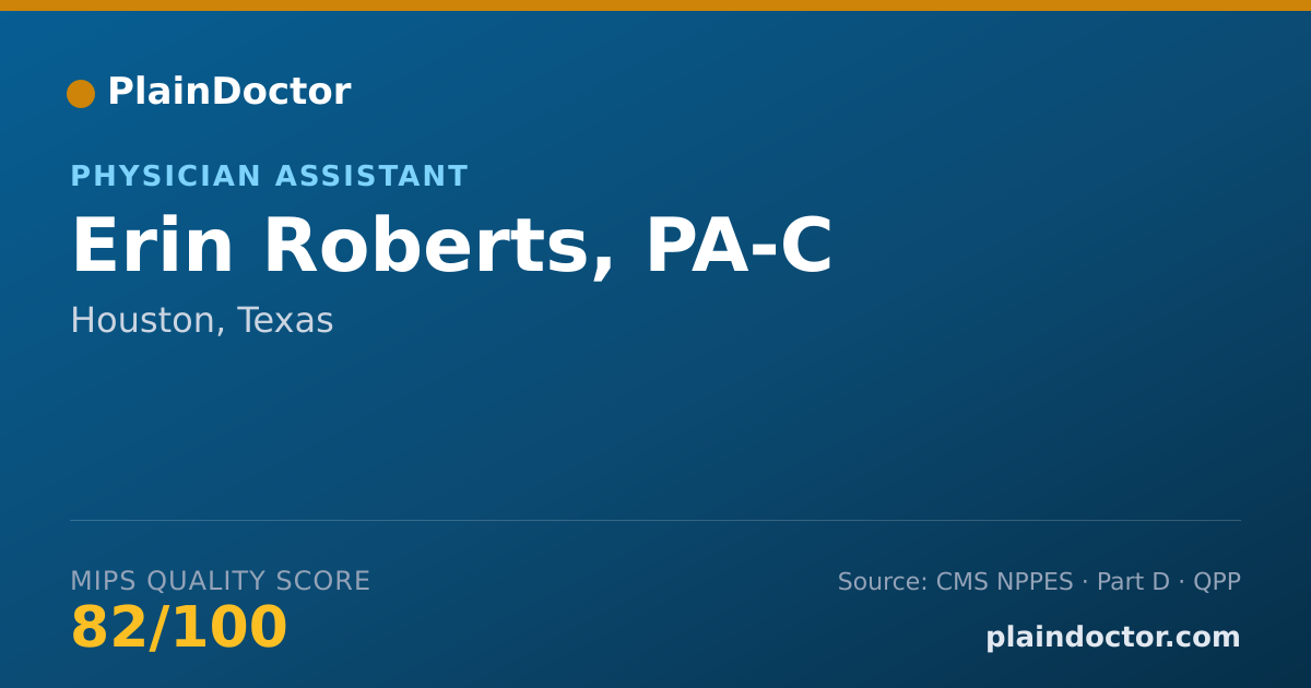 Shareable card for Erin Roberts, PA-C - Physician Assistant, Houston, TX