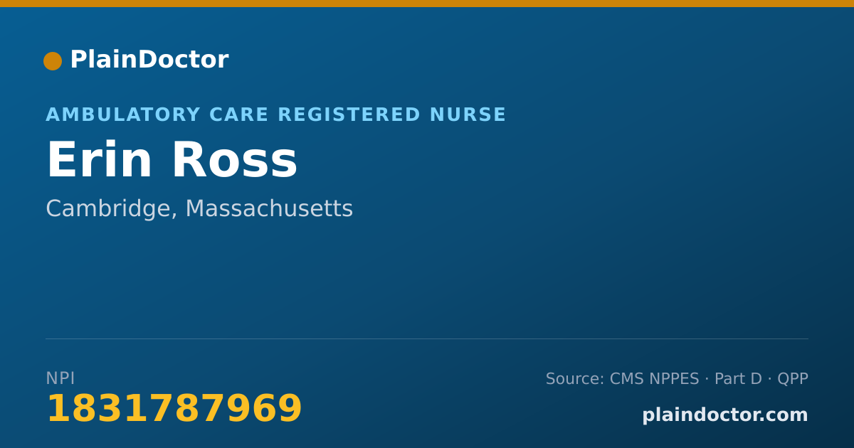 Shareable card for Erin Ross - Ambulatory Care Registered Nurse, Cambridge, MA