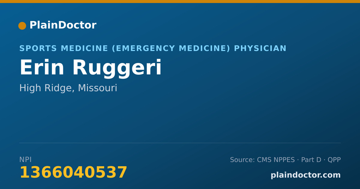 Shareable card for Erin Ruggeri - Sports Medicine (Emergency Medicine) Physician, High Ridge, MO