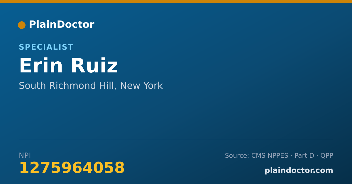 Shareable card for Erin Ruiz - Specialist, South Richmond Hill, NY