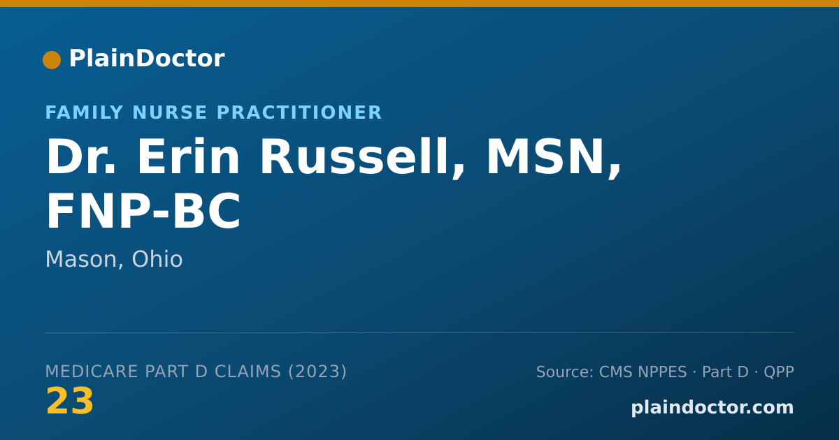 Shareable card for Erin Russell, MSN, FNP-BC - Family Nurse Practitioner, Mason, OH