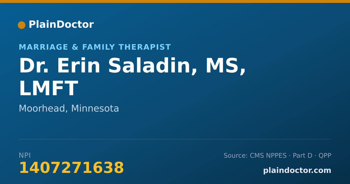 Shareable card for Erin Saladin, MS, LMFT - Marriage & Family Therapist, Moorhead, MN