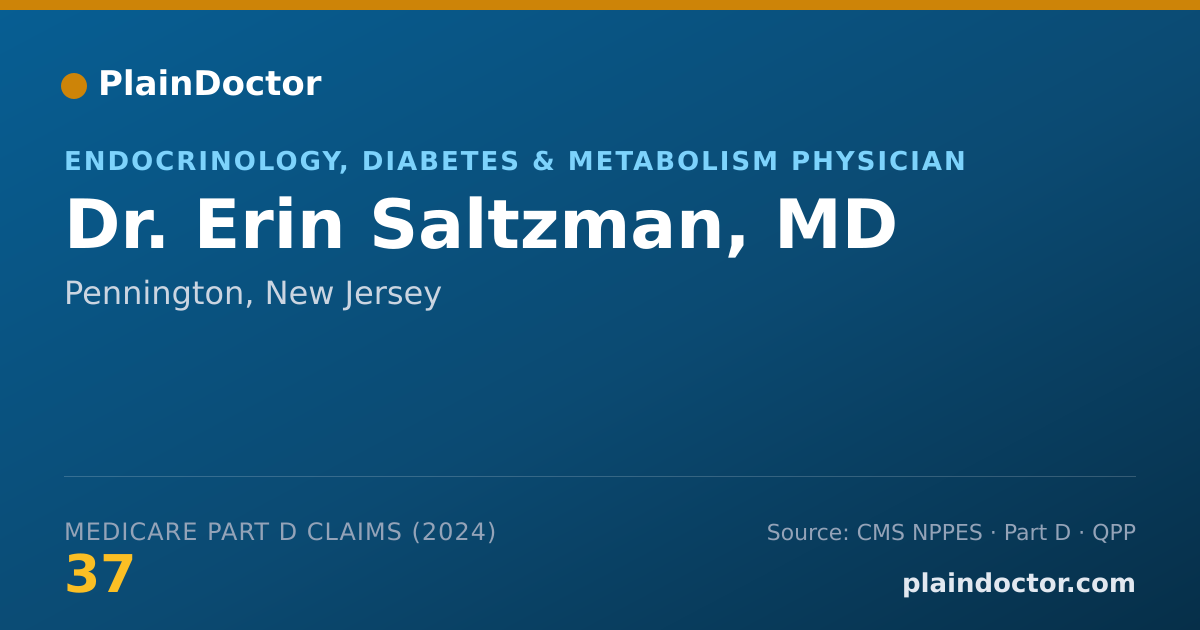 Shareable card for Erin Saltzman, MD - Endocrinology, Diabetes & Metabolism Physician, Pennington, NJ
