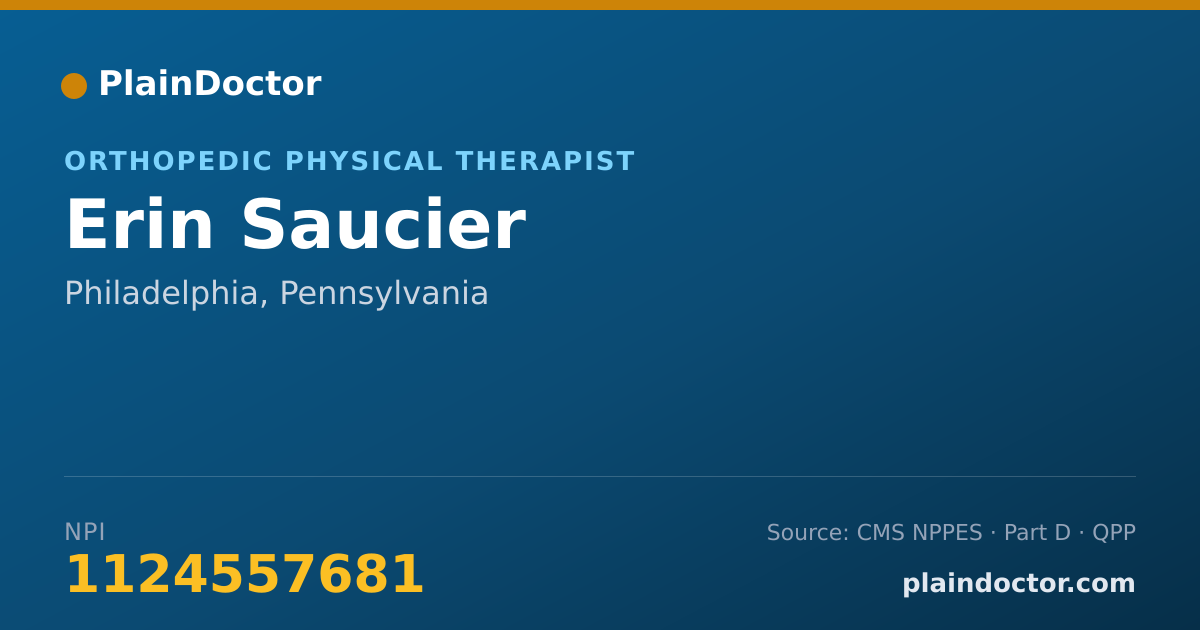 Shareable card for Erin Saucier - Orthopedic Physical Therapist, Philadelphia, PA
