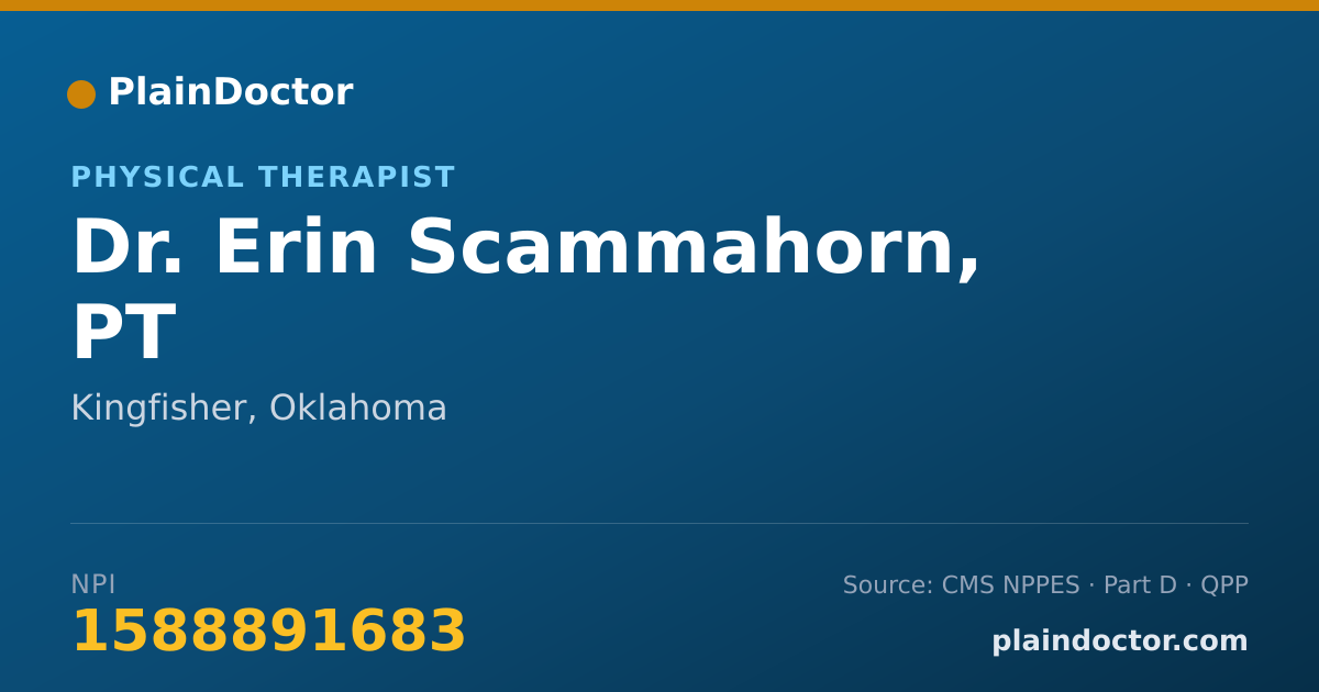 Shareable card for Erin Scammahorn, PT - Physical Therapist, Kingfisher, OK
