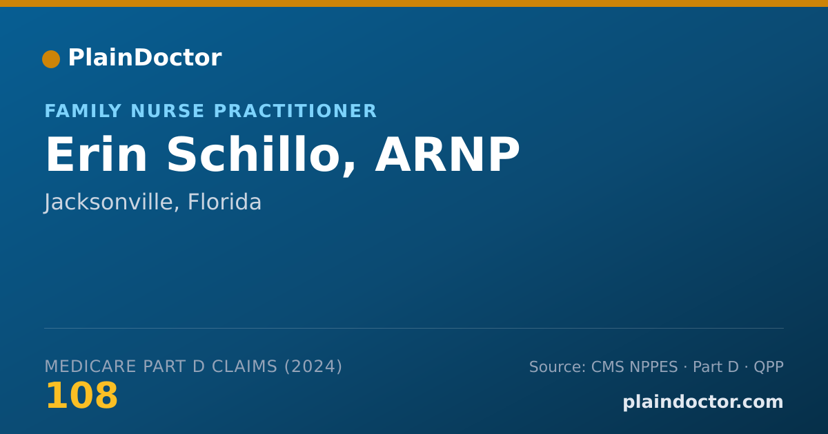 Shareable card for Erin Schillo, ARNP - Family Nurse Practitioner, Jacksonville, FL
