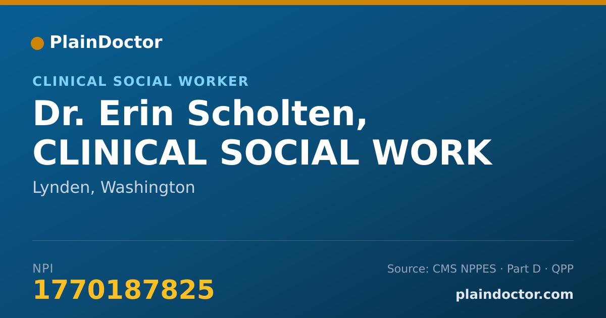 Shareable card for Erin Scholten, CLINICAL SOCIAL WORK - Clinical Social Worker, Lynden, WA