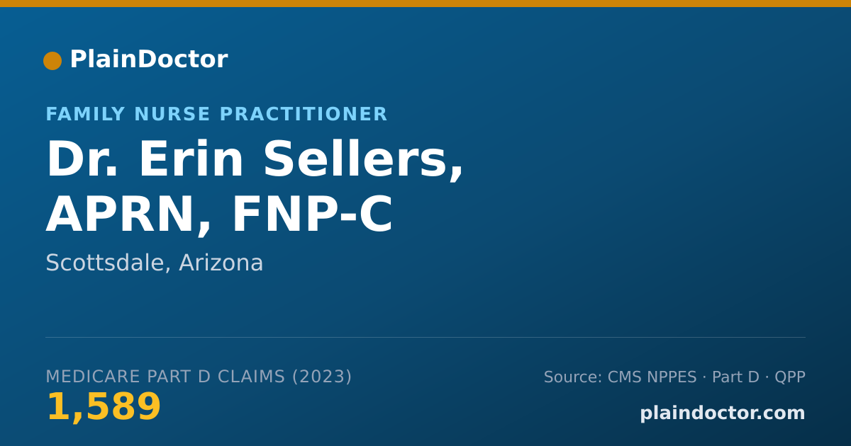 Shareable card for Erin Sellers, APRN, FNP-C - Family Nurse Practitioner, Scottsdale, AZ