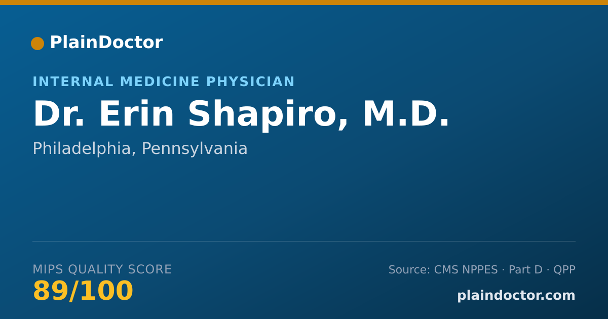 Shareable card for Erin Shapiro, M.D. - Internal Medicine Physician, Philadelphia, PA