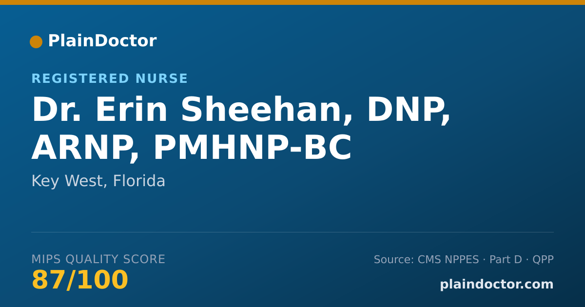 Shareable card for Erin Sheehan, DNP, ARNP, PMHNP-BC - Registered Nurse, Key West, FL