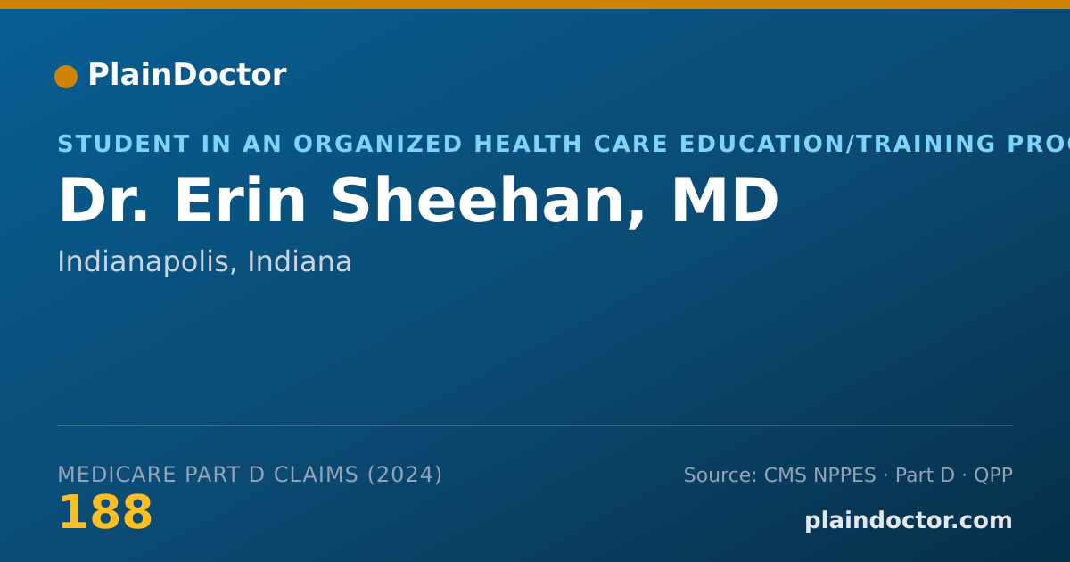 Shareable card for Erin Sheehan, MD - Student in an Organized Health Care Education/Training Program, Indianapolis, IN