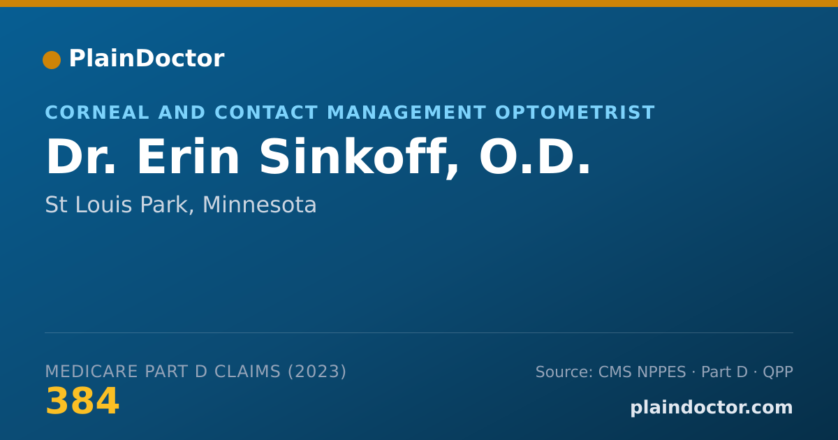 Shareable card for Erin Sinkoff, O.D. - Corneal and Contact Management Optometrist, St Louis Park, MN