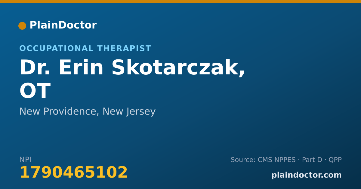 Shareable card for Erin Skotarczak, OT - Occupational Therapist, New Providence, NJ