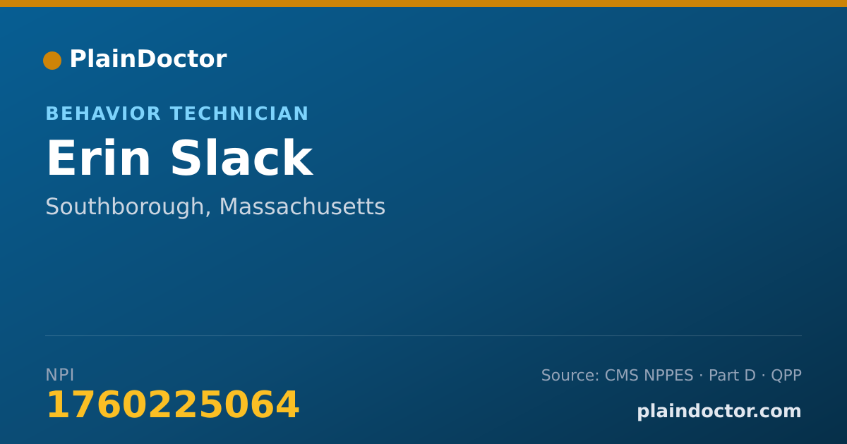 Shareable card for Erin Slack - Behavior Technician, Southborough, MA