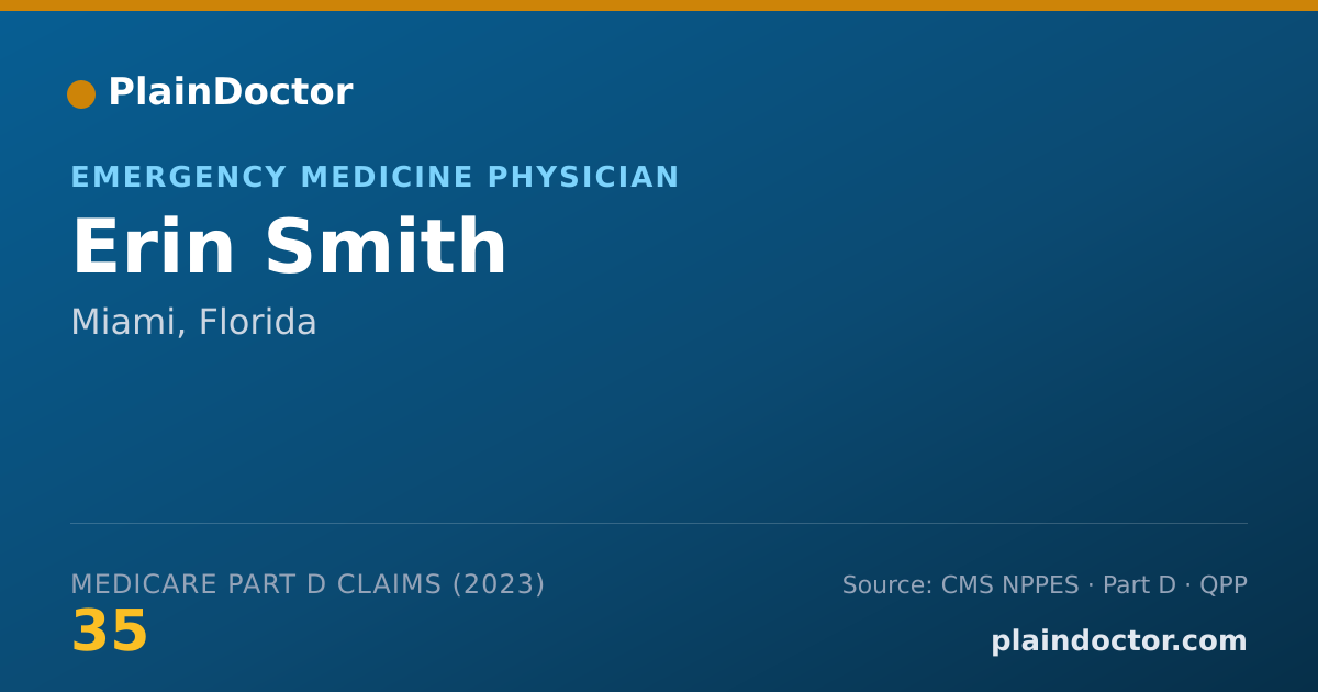 Shareable card for Erin Smith - Emergency Medicine Physician, Miami, FL