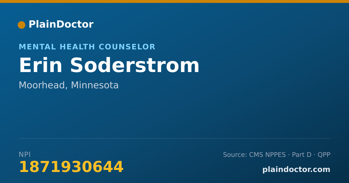 Shareable card for Erin Soderstrom - Mental Health Counselor, Moorhead, MN