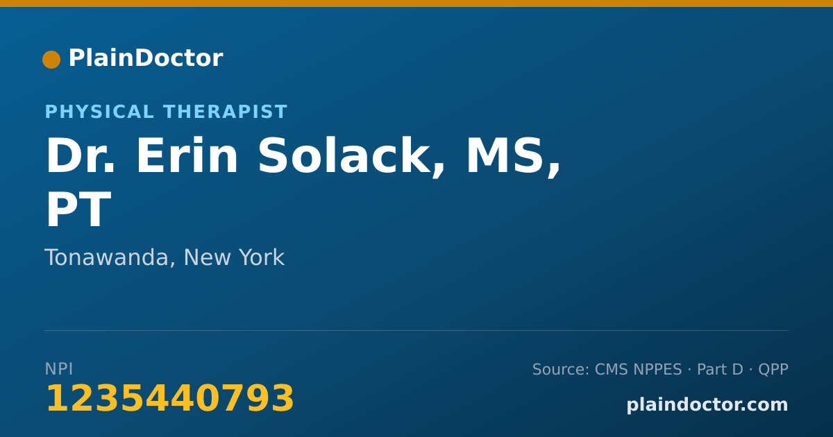 Shareable card for Erin Solack, MS, PT - Physical Therapist, Tonawanda, NY