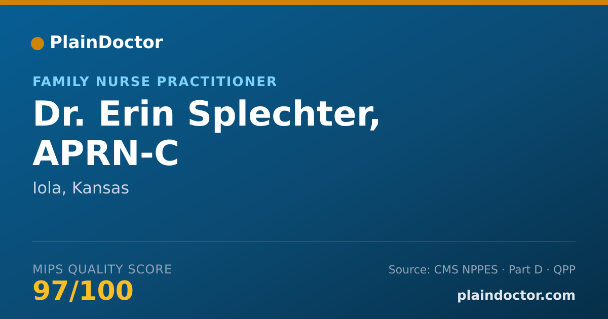 Shareable card for Erin Splechter, APRN-C - Family Nurse Practitioner, Iola, KS