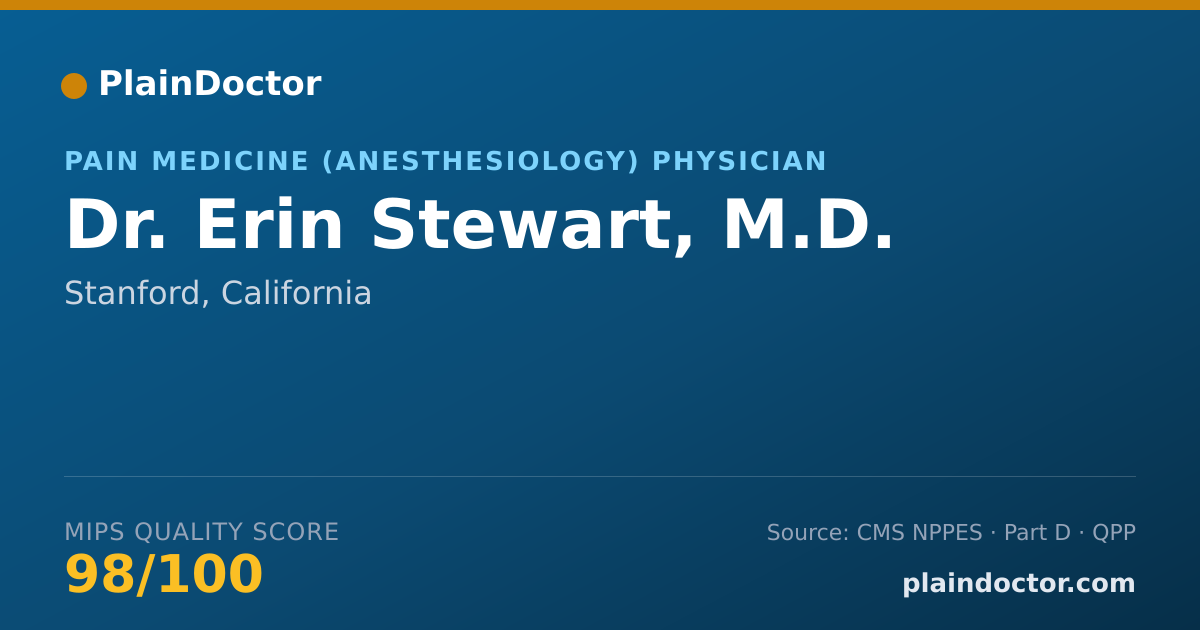 Shareable card for Erin Stewart, M.D. - Pain Medicine (Anesthesiology) Physician, Stanford, CA