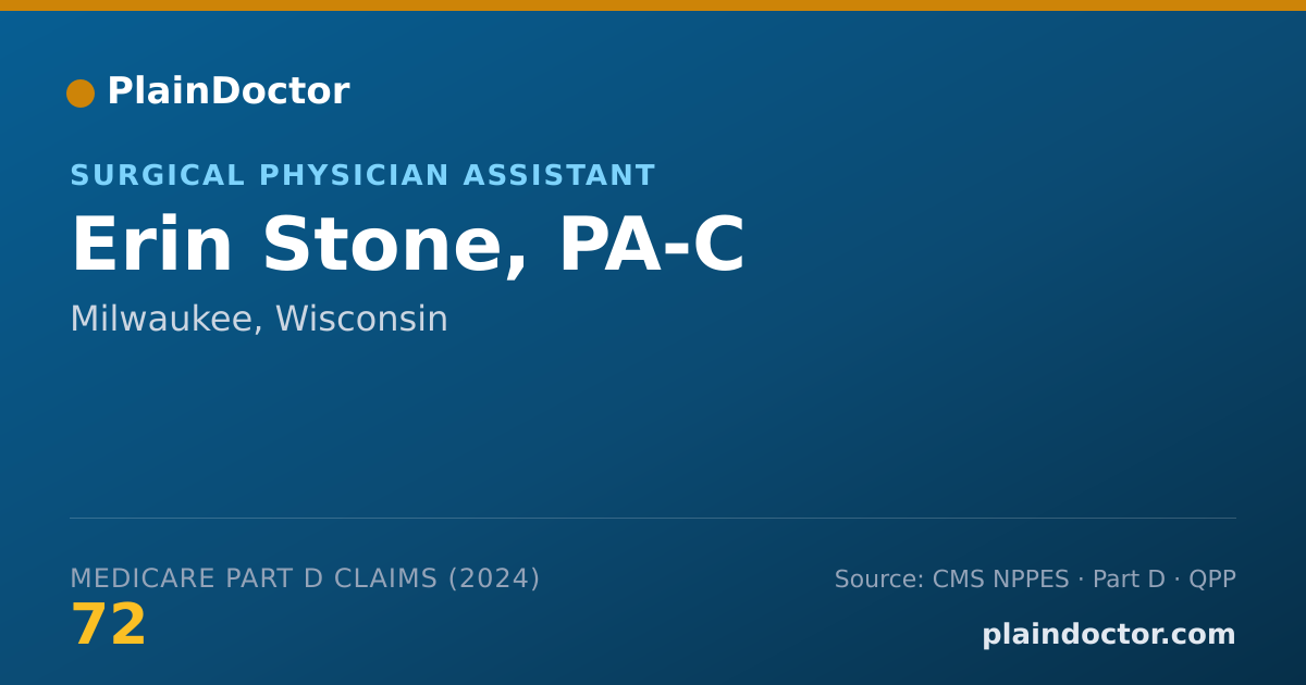 Shareable card for Erin Stone, PA-C - Surgical Physician Assistant, Milwaukee, WI