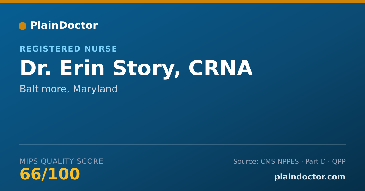 Shareable card for Erin Story, CRNA - Registered Nurse, Baltimore, MD