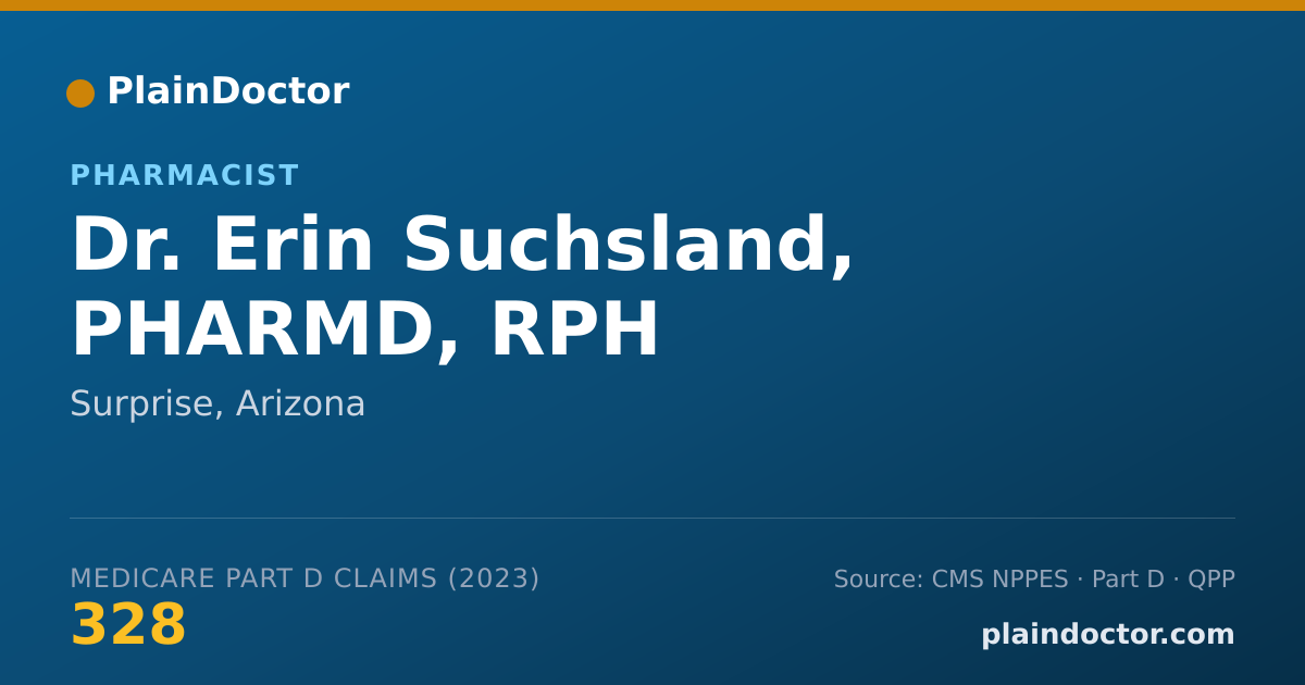 Shareable card for Erin Suchsland, PHARMD, RPH - Pharmacist, Surprise, AZ