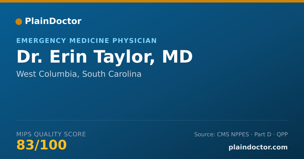 Shareable card for Erin Taylor, MD - Emergency Medicine Physician, West Columbia, SC