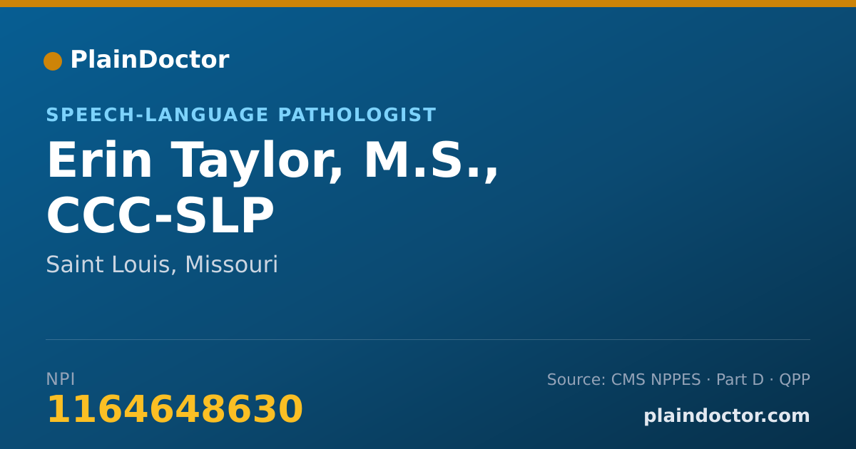 Shareable card for Erin Taylor, M.S., CCC-SLP - Speech-Language Pathologist, Saint Louis, MO